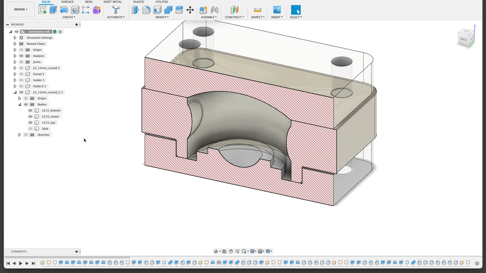 Model of the mold in Fusion360