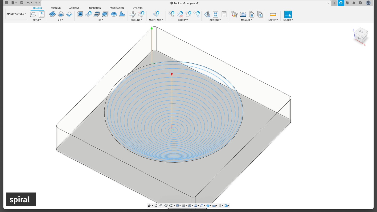 Fusion360 spiral toolpath