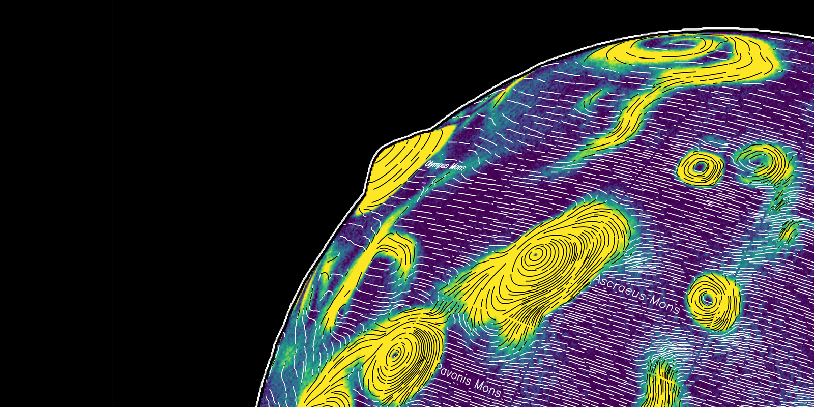 Elevation and light direction mixture for Mars